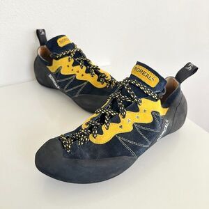 Boreal Fusion S-2 Climbing Shoes Lace Up Yellow Black Downturn Men's Size 11.5